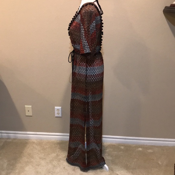 Eva Mendes For New York & Company Maxi Swim Dress Cover Up Earth Tones-Size XS - Picture 4 of 11